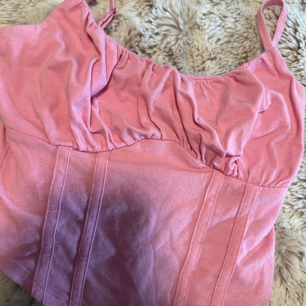 Pink Ruched Crop Top